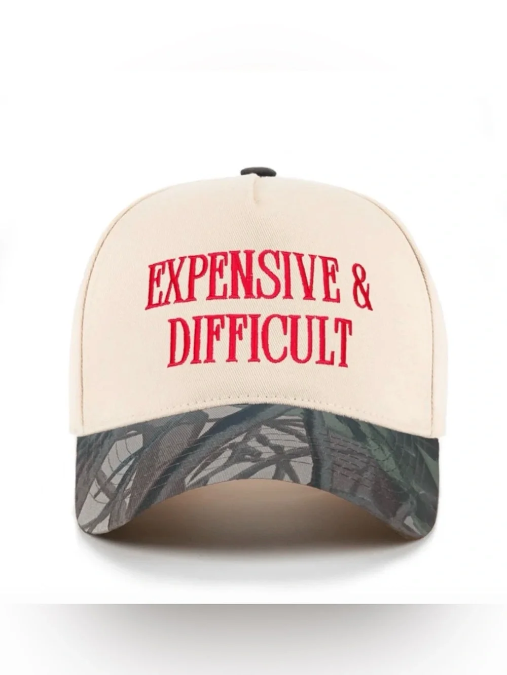 Expensive & Difficult Embroidered Cap - Camouflage Bill